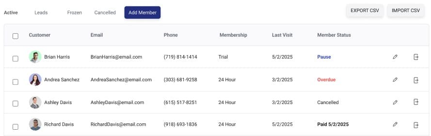 Member Management Dashboard